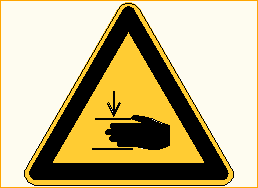 Warnung vor Handverletzungen - W024 Warnung vor Handverletzungen - W024