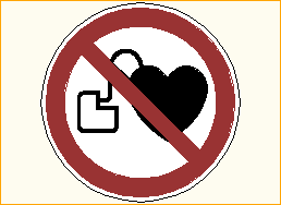 kein Zutritt für Personen mit Herzschrittmachern oder implantierten Defibrillatoren - P007