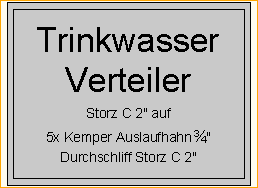 Trinkwasser Verteiler im Stahlrahmen Trinkwasser Verteiler im Stahlrahmen