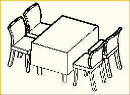 Dinnertisch 1,2m x 0,8m - 4 Personen