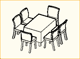 Dinnertisch 1,2m x 0,8m - 6 Personen