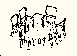 Dinnertisch 1,2m x 0,9m - 6 Personen