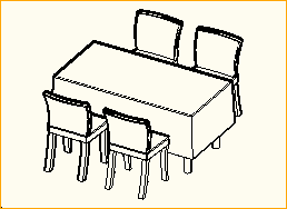 Dinnertisch 1,6m x 0,8m - 4 Personen