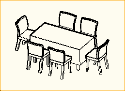 Dinnertisch 1,6m x 0,8m - 6 Personen
