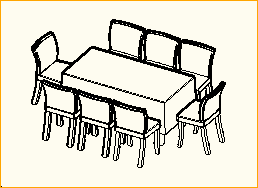 Dinnertisch 1,6m x 0,8m - 8 Personen
