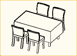 Dinnertisch 1,6m x 0,9m - 4 Personen