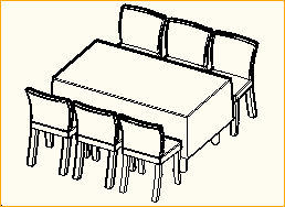 Dinnertisch 1,6m x 0,9m - 6 Personen