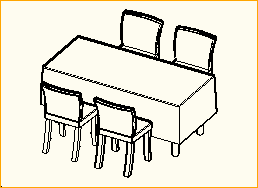 Dinnertisch 1,8m x 0,8m - 4 Personen