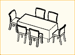 Dinnertisch 1,8m x 0,8m - 6 Personen