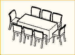 Dinnertisch 1,8m x 0,8m - 8 Personen