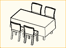 Dinnertisch 1,8m x 0,9m - 4 Personen