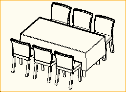 Dinnertisch 1,8m x 0,9m - 6 Personen