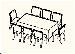 Dinnertisch 1,8m x 0,9m - 8 Personen