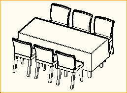 Dinnertisch 2,0m x 0,8m - 6 Personen