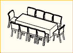 Dinnertisch 2,2m x 0,8m - 10 Personen