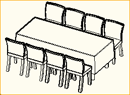 Dinnertisch 2,2m x 0,9m - 8 Personen