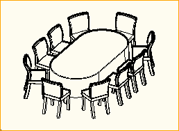 Dinnertisch Oval 2,4m x 1,2m - 10 Personen Dinnertisch Oval 2,4m x 1,2m - 10 Personen