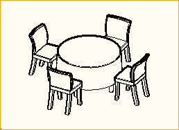 Dinnertisch Rund D=1,2m - 4 Personen