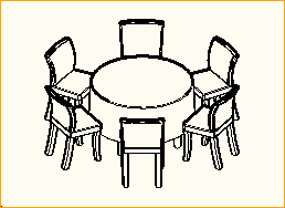 Dinnertisch Rund D=1,2m - 6 Personen