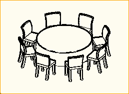 Dinnertisch Rund D=1,8m - 8 Personen