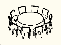 Dinnertisch Rund D=1,8m - 10 Personen