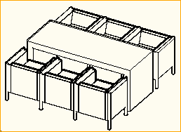 Brückentisch 1,8m x 0,7m - 6 Personen