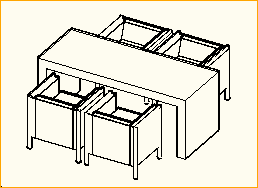 Brückentisch 1,8m x 0,7m - 4 Personen