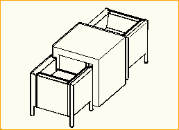 Brückentisch 0,7m x 0,7m - 2 Personen