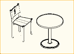 Bistro-Tisch Rund D=0,7m - 1 Personen