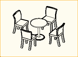 Bistro-Tisch Rund D=0,7m - 4 Personen