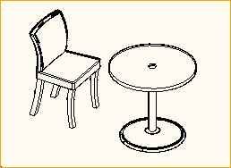 Bistro-Tisch Rund D=0,8m - 1 Personen