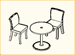 Bistro-Tisch Rund D=0,8m - 2 Personen