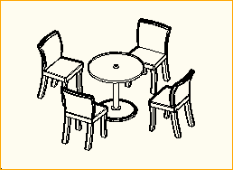 Bistro-Tisch Rund D=0,8m - 4 Personen