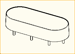 Tisch Oval 2,5 x 1,0m