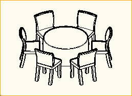 Dinnertisch Rund D=1,1m - 6 Personen