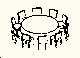 Dinnertisch Rund D=2,13m - 10 Personen