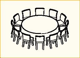 Dinnertisch Rund D=2,13m - 12 Personen