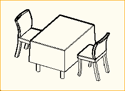 Dinnertisch 1,2m x 0,8m - 2 Personen