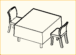 Dinnertisch 1,4m x 1,2m - 2 Personen