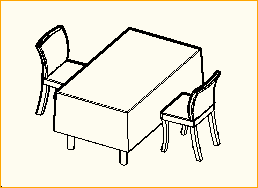 Dinnertisch 1,6m x 0,9m - 2 Personen