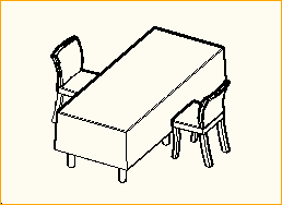 Dinnertisch 2,2m x 0,9m - 2 Personen