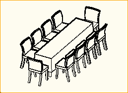 Dinnertisch 2,6m x 0,6m - 10 Personen