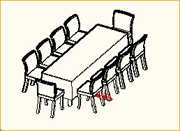 Dinnertisch 2,6m x 0,8m - 10 Personen
