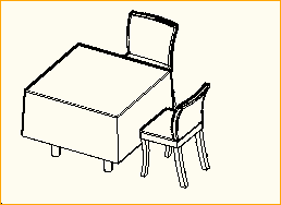 Dinnertisch 1,0m x 1,0m - 2 Personen