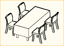 Dinnertisch 2,0m x 0,8m - 4 Personen