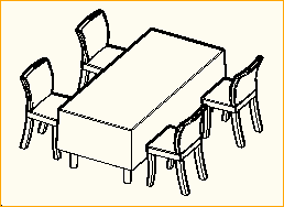 Dinnertisch 2,0m x 0,9m - 4 Personen