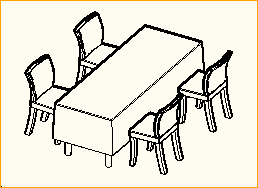 Dinnertisch 2,2m x 0,8m - 4 Personen