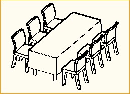 Dinnertisch 2,2m x 0,8m - 6 Personen