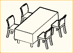 Dinnertisch 2,2m x 0,9m - 4 Personen