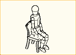 Figur sitzend mit Stuhl